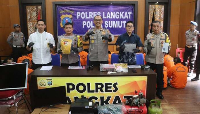 Polres Langkat Berhasil Ungkap 55 Kasus Kriminal dan 70 Tersangka Diamankan