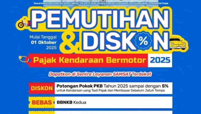 Bebas Denda, Hingga Diskon 5%: Pemutihan Pajak Kendaraan Bermotor Sumut Mulai 1 Oktober